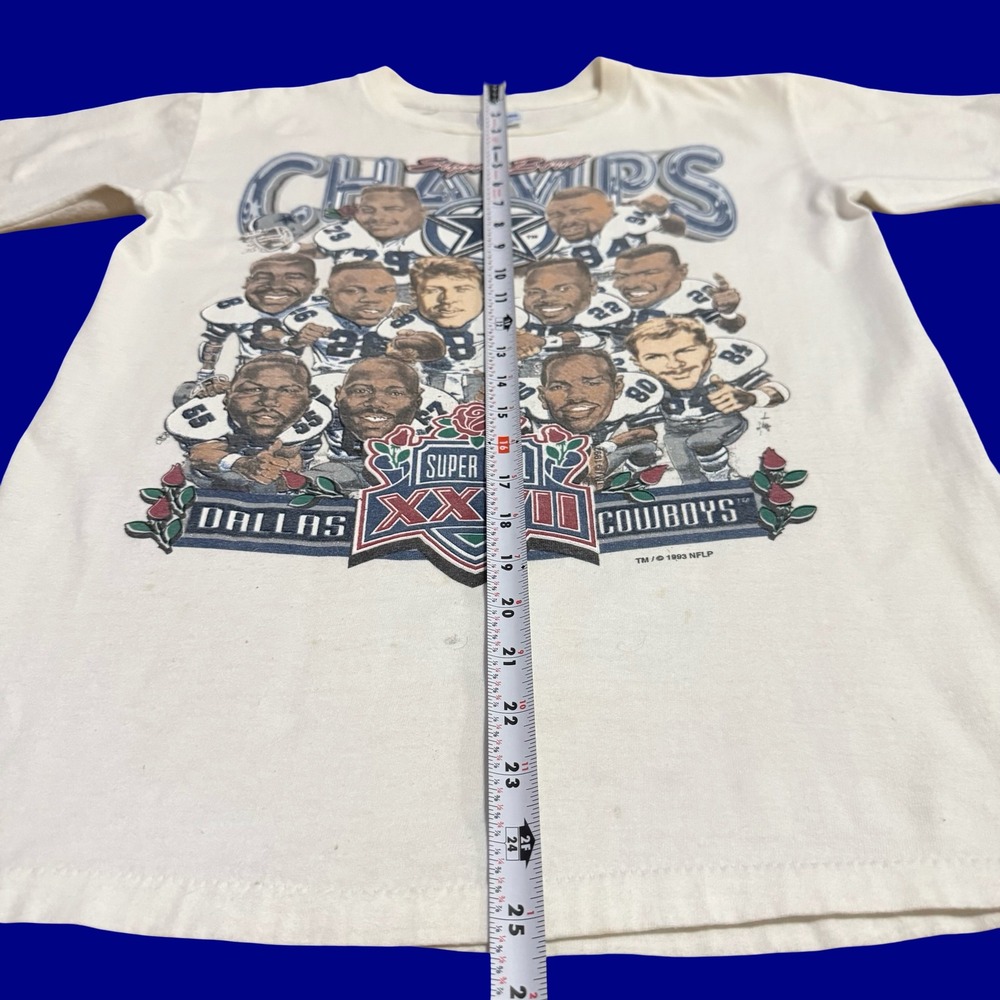 Vintage Dallas Cowboys 1993 Super Bowl XXVII‎ Champs Tee Salem Sportswear USA M - Picture 8 of 9